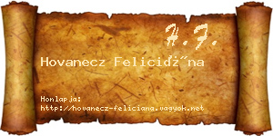 Hovanecz Feliciána névjegykártya